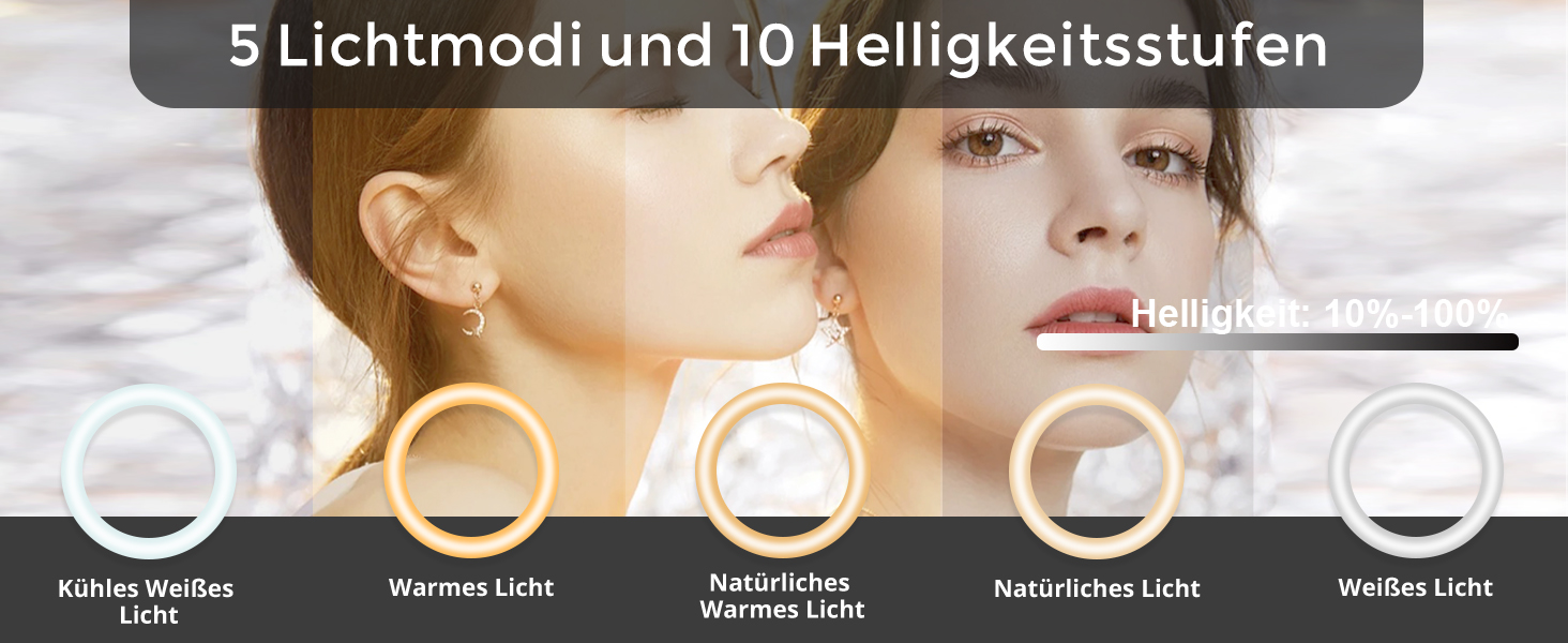Ringlicht UBeesize 12 дюймів з триподом, 62 дюйми, для відео та стрімінгу, сумісний з телефонами, камерами, веб-камерами, сенсорне керування, білий, теплий, денне світло
