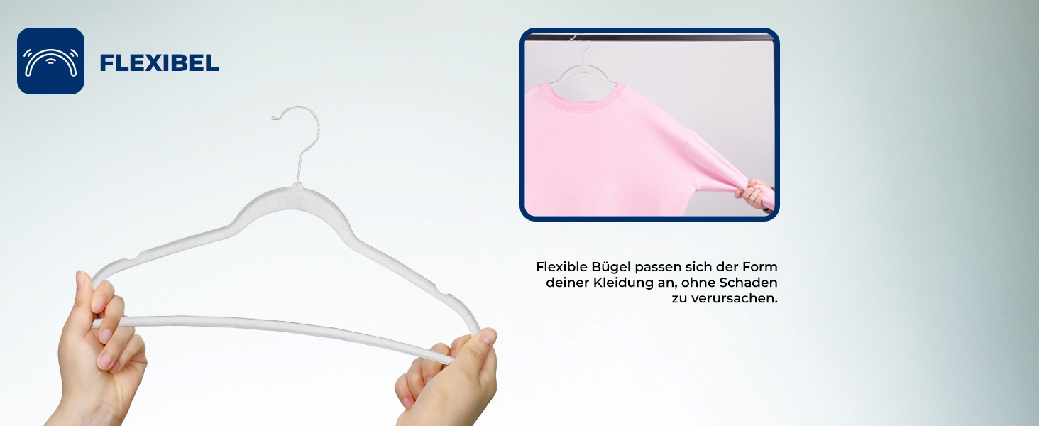 Плечики для одягу SereneLife 10 шт. з оксамиту – економія місця, неслизькі, поворотний гачок 360°, для зберігання та організації одягу, сірі