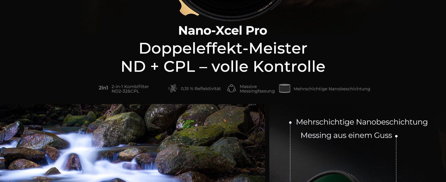 Фільтр ND2-32/CPL (Поляризаційний) K&F Concept 82мм Nano XPRO – Низьке відбиття, Нанопокриття