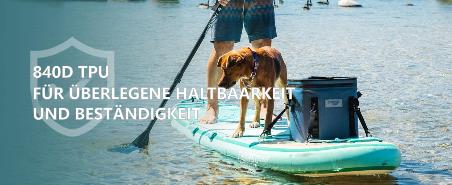 Thurso SURF Soft Cooler 24 Can — Термосумка для напоїв на 24 банки, 48 годин ізоляції, водонепроникна, для пляжу, кемпінгу, каякінгу, паделбордингу (сірий/чорний)