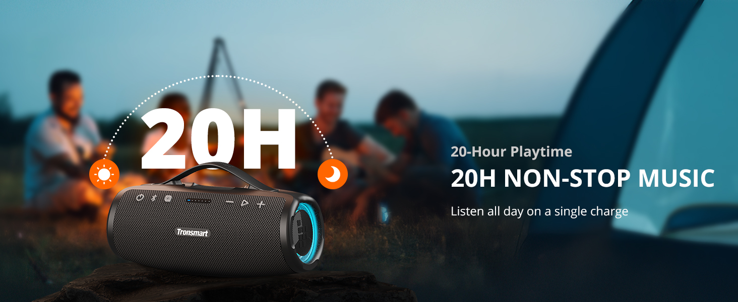 Tronsmart Mirtune S100: Bluetooth колонка водонепроникна IPX7, 20 год, для пляжу та вечірок (Чорна)
