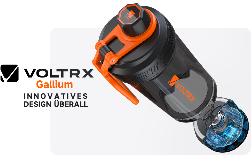 Електричний шейкер VOLTRX Gallium USB-C, 700 мл, для протеїнових коктейлів, BPA Free, Tritan, акумуляторний міксер