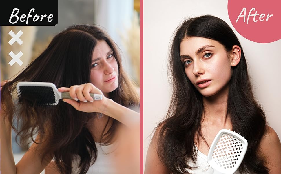 Щітка Janeke Superbrush для розчісування волосся: для м'якого, гладкого волосся з антистатичними щетинками. Підходить для кучерявого, густого, хвилястого, тонкого волосся (Tiffany).
