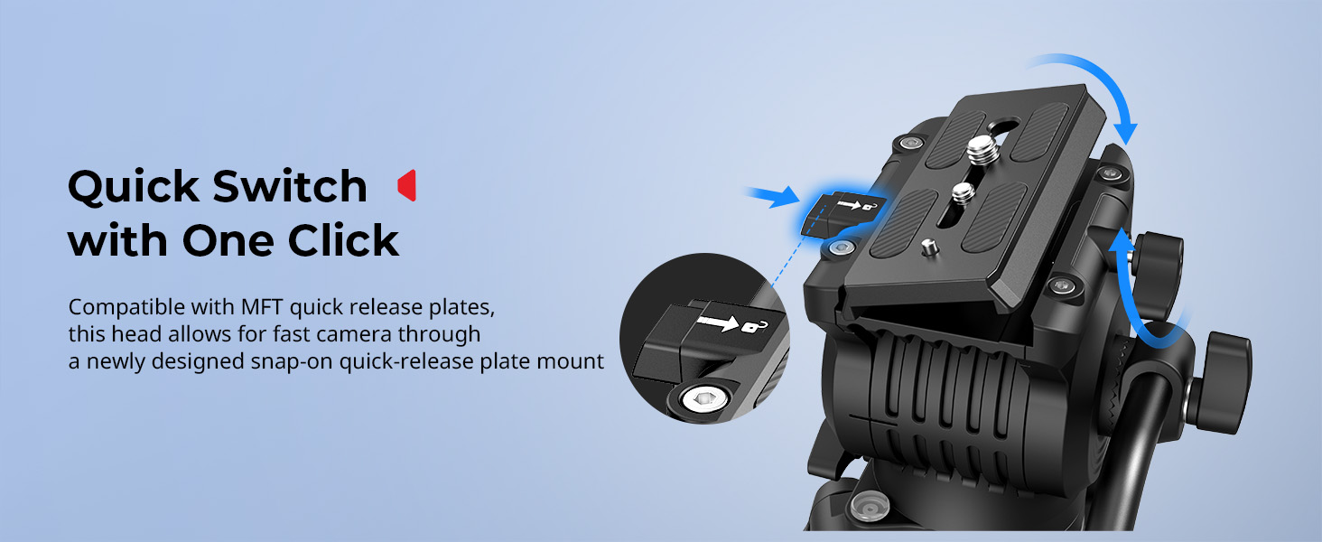 SMALLRIG Статив відеозйомки 73'' з алюмінієвого сплаву, 8кг, QR Plate Manfrotto 501PL, 186см