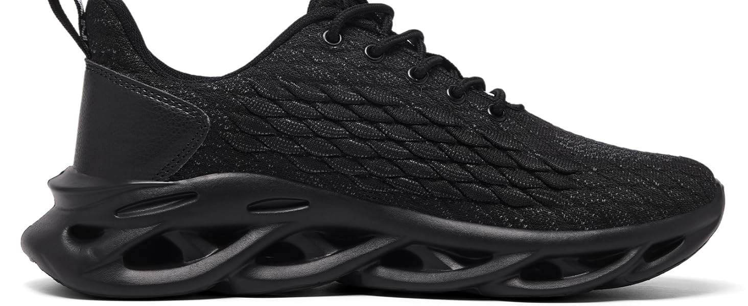 Чоловічі кросівки для бігу, тенісу, фітнесу та повсякденного носіння. Легкі, дихаючі, чорні, 42 EU