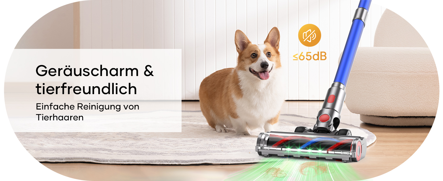 Бездротовий пилосос REBANIC S18 Max з дисплеєм, 600 Вт, 75 хвилин роботи, 58000 Па, об'єм контейнера 2 л, для твердих підлог, килимів, шерсті тварин, блакитний