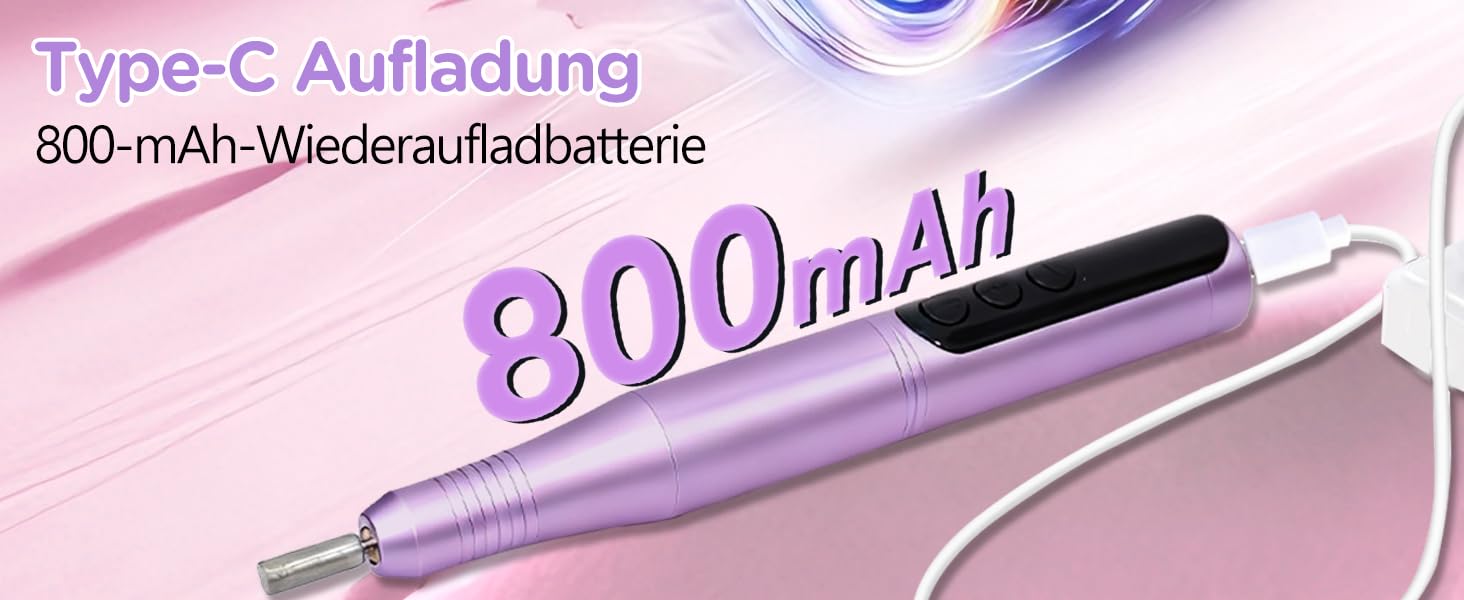 Електричний набір для манікюру та педикюру Nagelfräser 12-в-1: професійна електрична нагрівальна фреза з акумулятором 800mAh, 20000 об/хв, для початківців та салонів краси