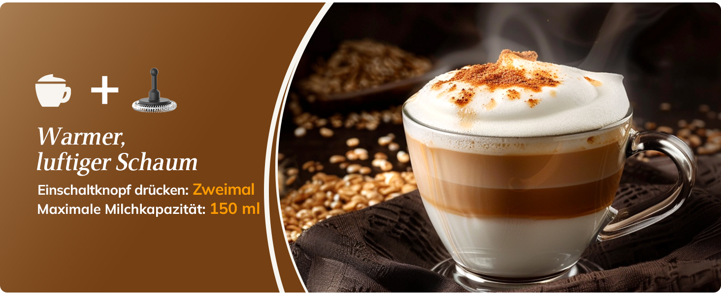 Електричний піногасник для молока Morpilot, 650W, нержавіюча сталь, 350мл, для гарячого та холодного молока, сумісний з посудомийною машиною