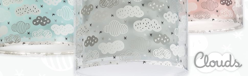 Підвісна дитяча лампа Dalber Хмари, сіра, для дитячої кімнати, 33x33x25 см