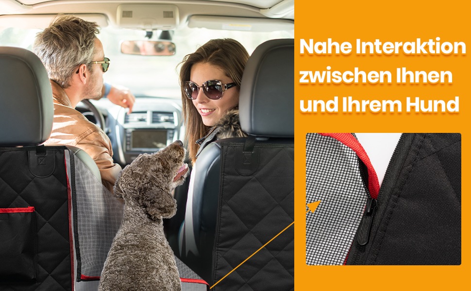 Захисний килимок для собак у машину Favoto з віконцем, 137x147 см, чорний