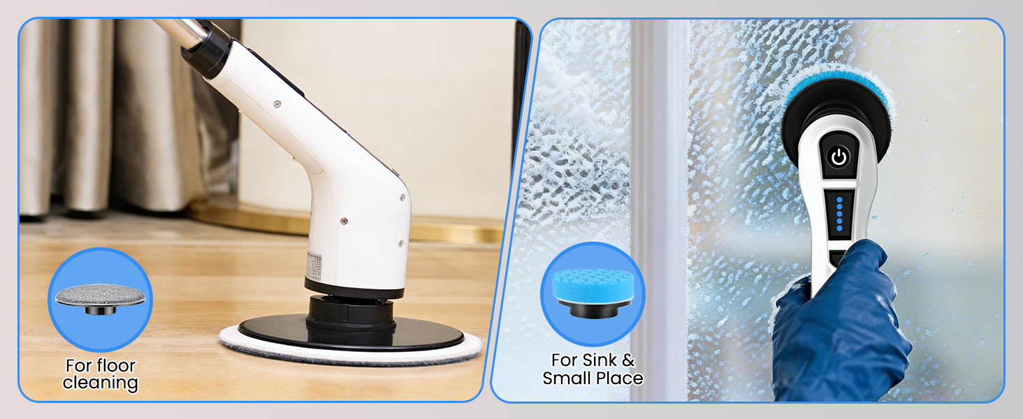 Електрична щітка для чищення швів та поверхонь, 10 насадок, регульована ручка, для ванної, кухні, авто, підлоги