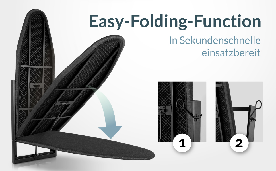 CÄMERLING Folding Ironing Board with Wall Mounting, Ironing Table, Ironing Board, Small, Foldable, Space-Saving, Quick and Easy Ironing