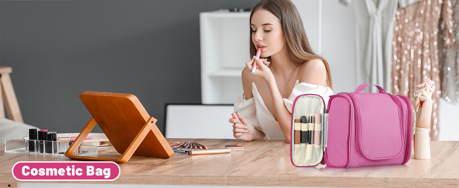 Чоловіча дорожня косметичка з гачком, косметичка для подорожей, дорожня сумочка для душу, зелений (рожевий)