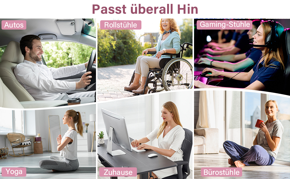 Ортопедична подушка для сидіння Juspota: комфортне крісло для офісу, автомобіля, зниження болю в куприку, рожевий колір