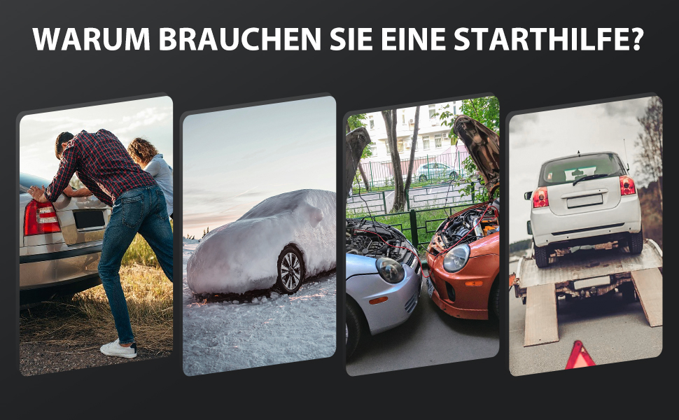 Powerbank для пуску двигуна BRPOM 6000A 12V: для авто, мото, газонокосарок. LED-ліхтар, великий екран, бустер для акумулятора