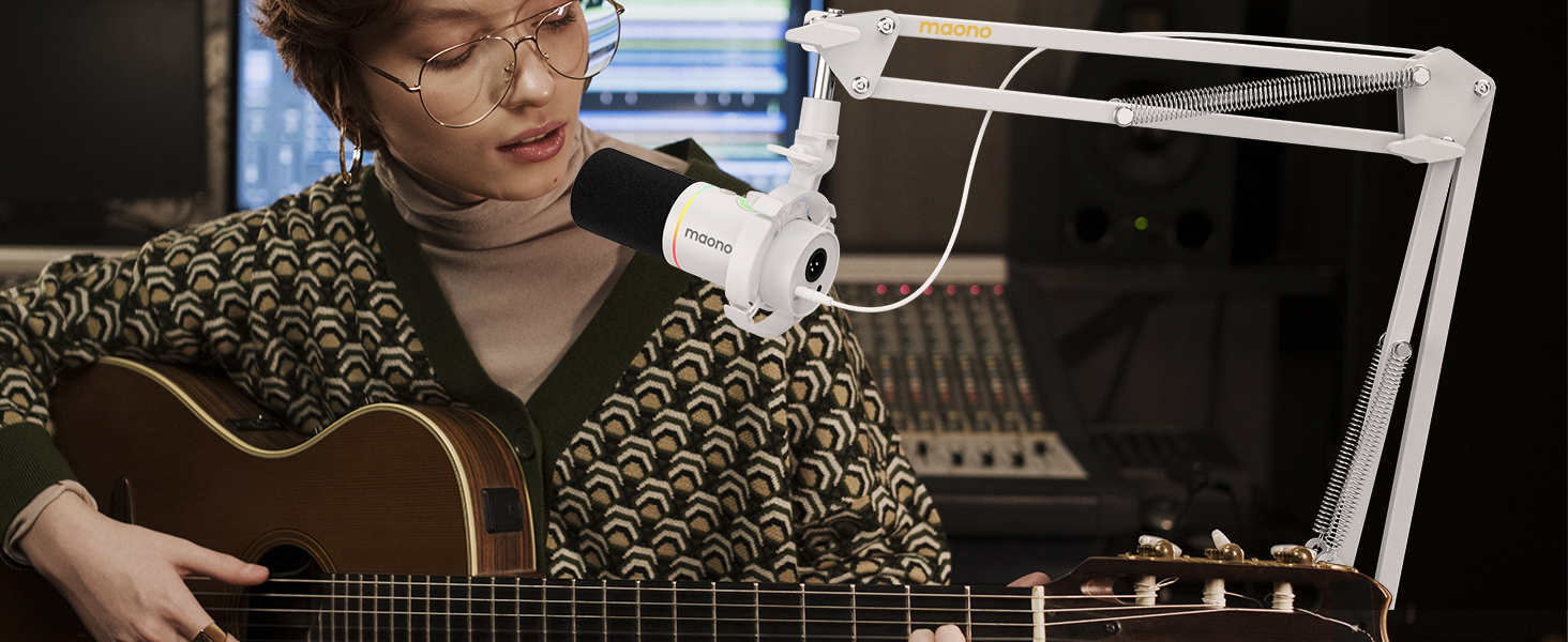 Мікрофонний тримач Maono BA20, чорний: регульований штатив для подкастів, геймінгу, стрімінгу та запису – з кріпленням до столу та адаптером 3/8' - 5/8'