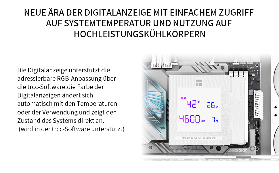 TR Phantom Spirit 120 Digital - Кулер для CPU з цифровим дисплеєм, 7 теплових трубок, сумісний з AM4/AM5/Intel lga1851/1700/1150/1151/1200/2011