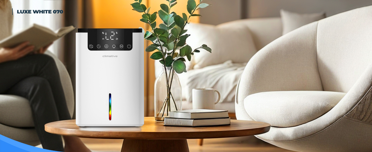 Електричний осушувач повітря LUXE UV 0.7L/24h з LED-дисплеєм, таймером та низьким рівнем шуму. Ідеально для дому, квартири, ванної кімнати - захист від вологи та плісняви. Білий.