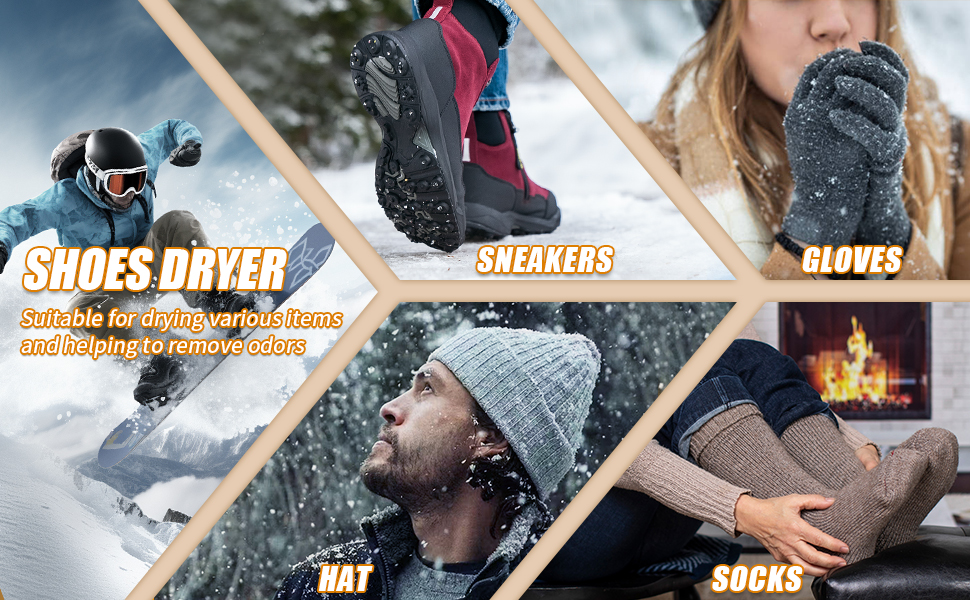 Електричний сушильник для взуття та рукавичок - швидке сушіння, підходить для взуття, рукавичок, шапок та лижних черевиків, білий