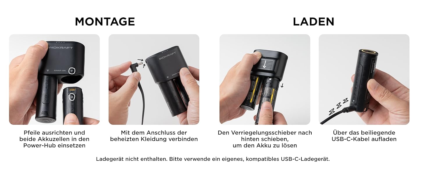 Тепла електрична жилетка InoKraft для чоловіків з підігрівом, акумулятор 8000mAh, USB-C, для зими, велоспорт, біг, хайкінг, XXL