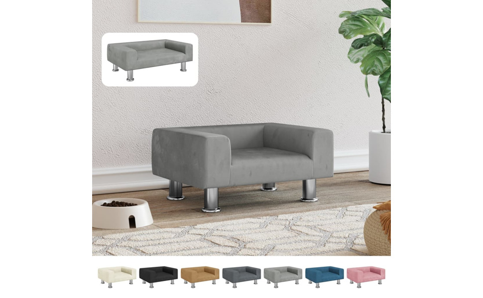 Крісло-лежанка для собак та котів, лежанка для домашніх тварин, м'яка, сіра, 50 x 40 x 26.5 см