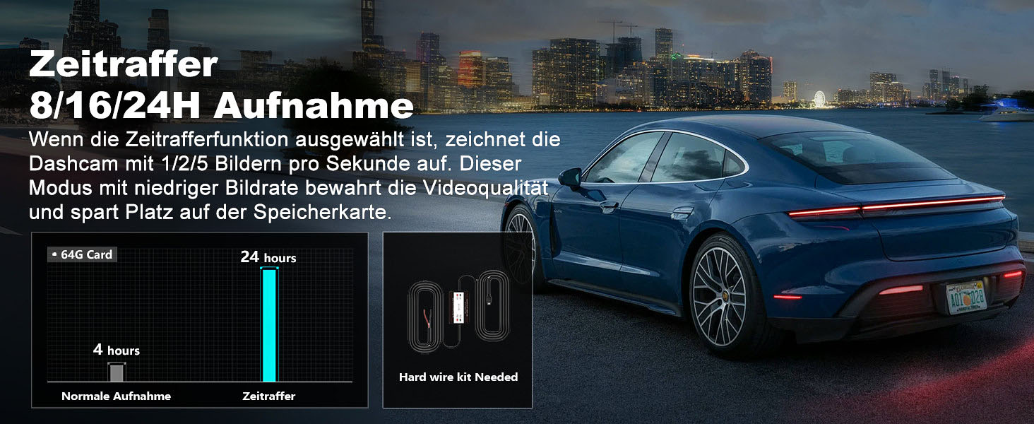 Відеореєстратор CHORTAU 4K+1080P з двома камерами, WiFi, LCD 2.99