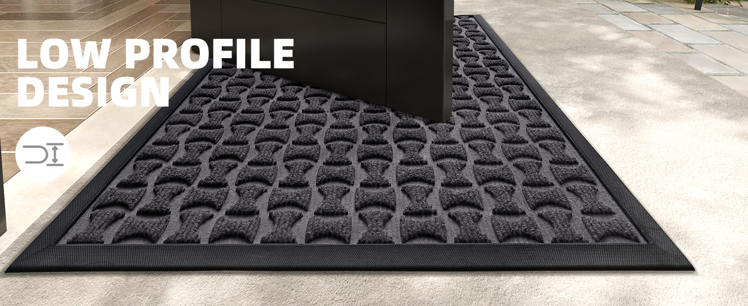 Килимок для дому та вулиці, вологостійкий, 81x122 см (сірий)