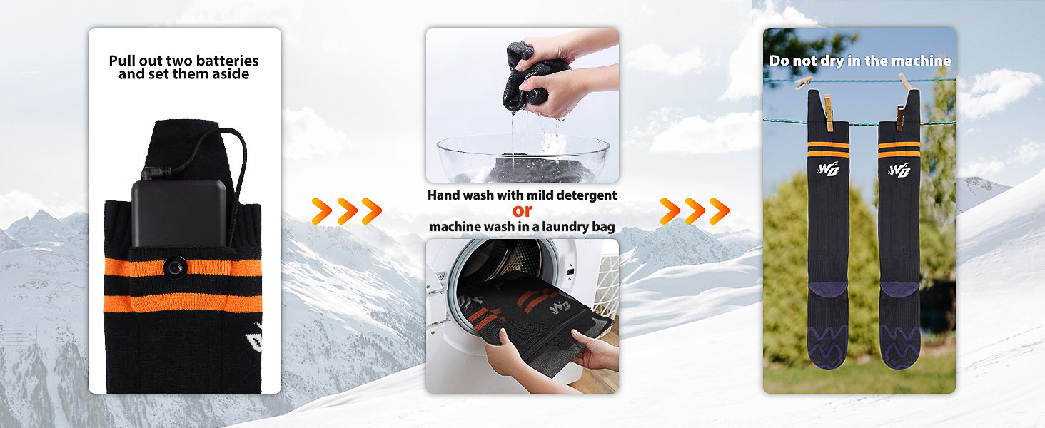 Обогревні шкарпетки з підігрівом, 5000mAh, акумулятор, до 65°C, чорний колір, розмір 36-42