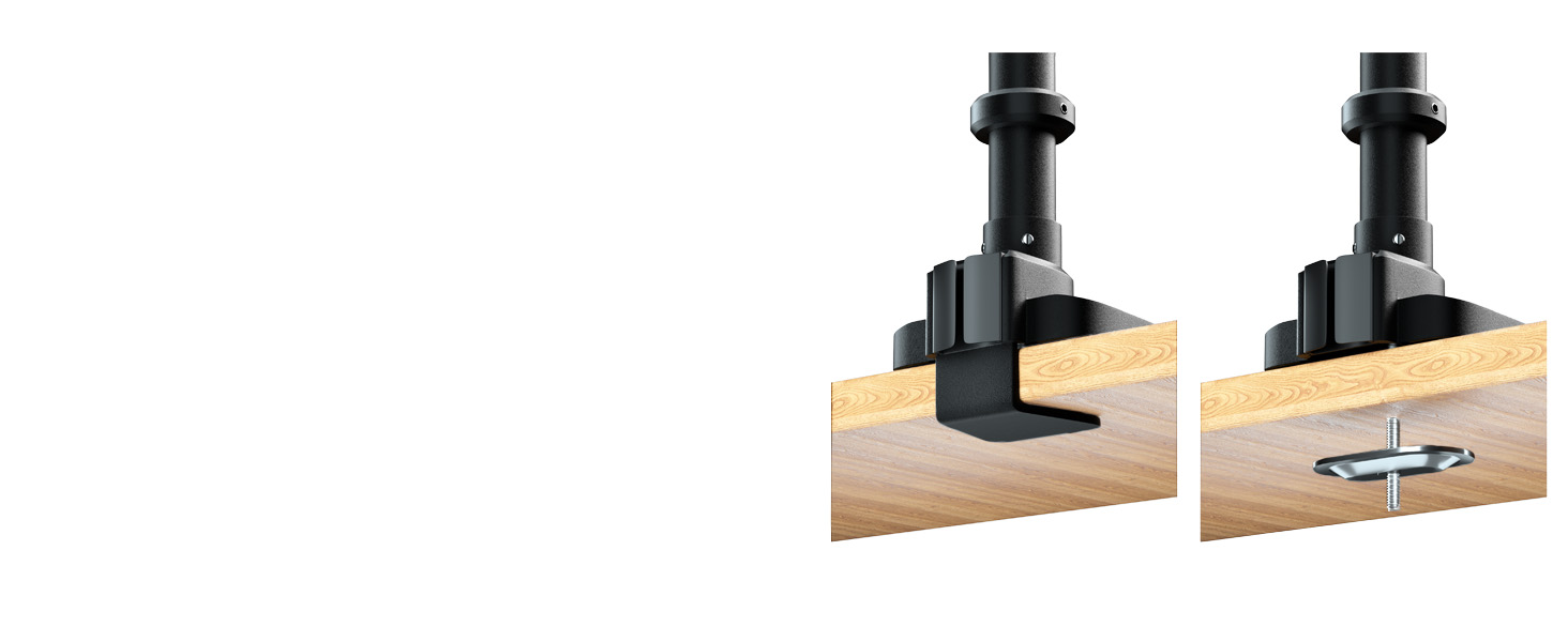 Підставка для монітора PUTORSEN для 2 моніторів, 17-49 дюймів, газ-амортизатор, регулювання висоти, поворот, VESA 75/100mm, чорний