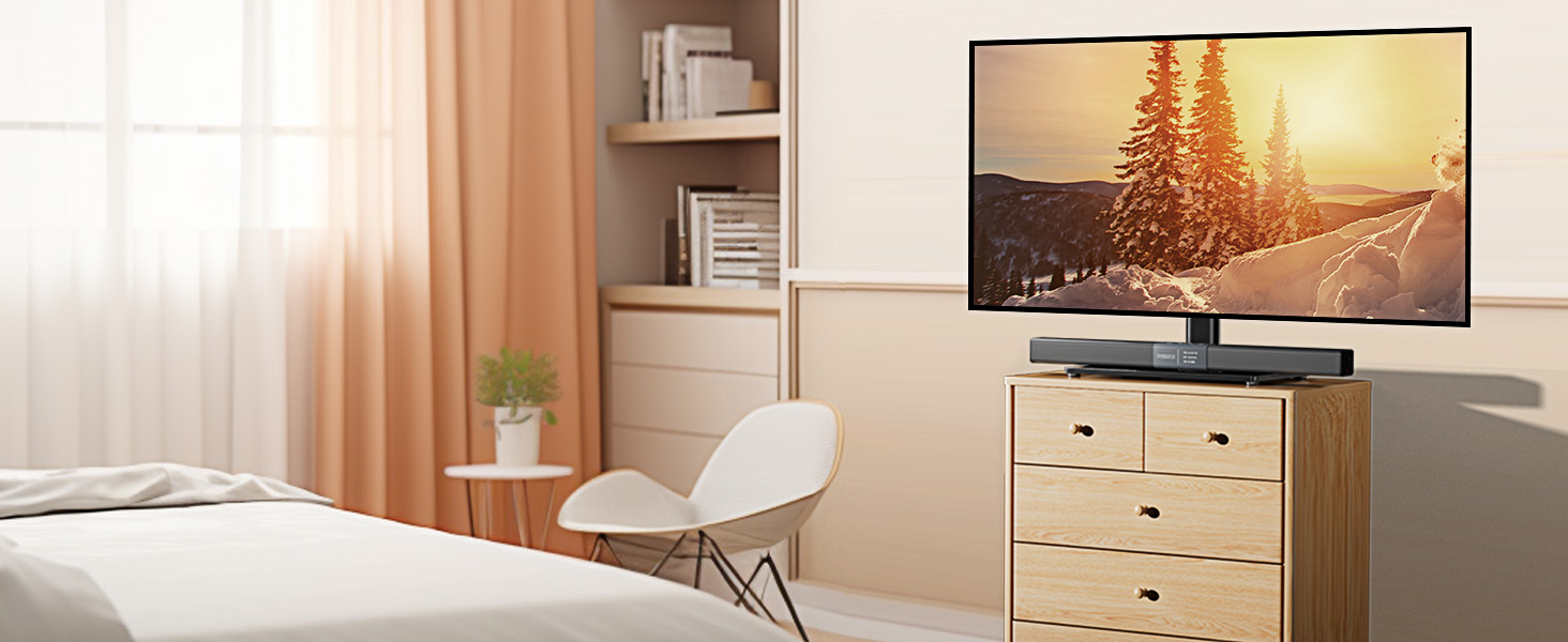 Підставка для телевізора Perlegear: поворотна, для OLED/LCD/LED, 26-60 дюймів, до 40 кг, VESA 400x400 мм, регулювання висоти