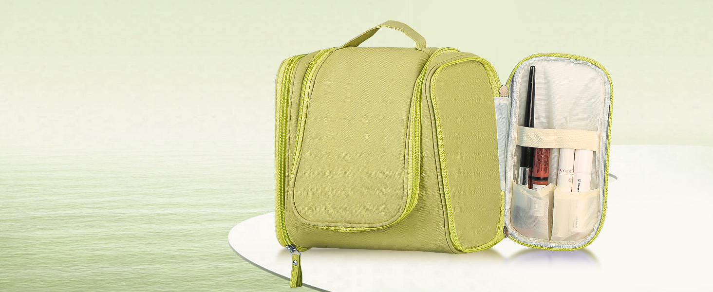 Чоловіча дорожня косметичка з гачком, зелена. Дорожня сумочка для гігієнічних засобів для чоловіків та жінок