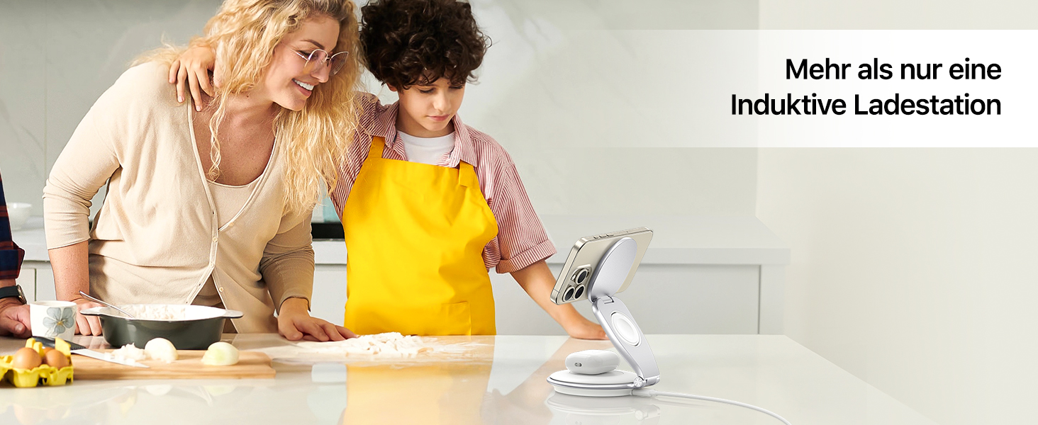 Сумка-органайзер для зарядки MagSafe: Складна зарядка для Apple, індукційна зарядка для iPhone 16/15/14/13/12, зарядка для Apple Watch та AirPods (з 30W адаптером), білий колір