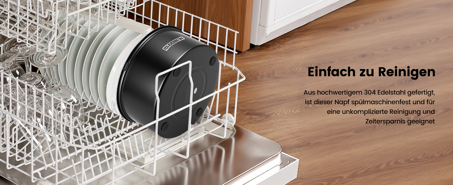 Миска для собак без облизування, нержавіюча сталь, 3L, чорна, з антиковзним дном, легко миється, для собак