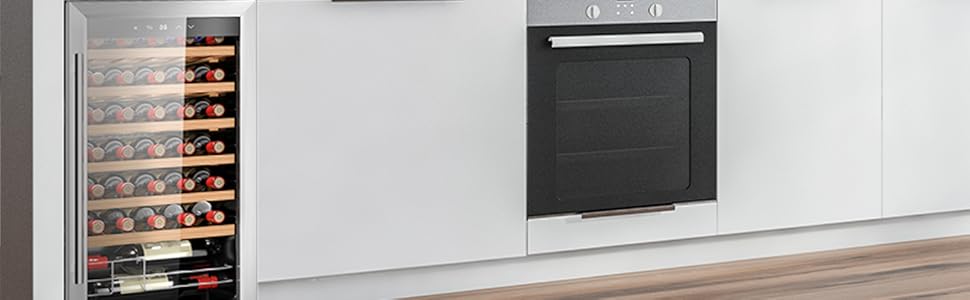 Cecotec Bolero Grandsommelier 34 Bottle Wine Refrigerator - Stainless Steel Compressor Cooler with Adjustable Temperature (5-18°C), Touch Control, LED Interior Lighting