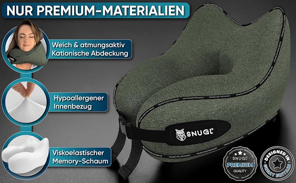 Подушка для шиї SNUGL з піною з пам'яті, миюча та регульована | М'яка подушка для шиї для подорожей на літаку, автомобілі та в дорогу | Подушка-вирязка для шиї, Neck Travel Pillow (дорослий, маленький, світло-зелений)