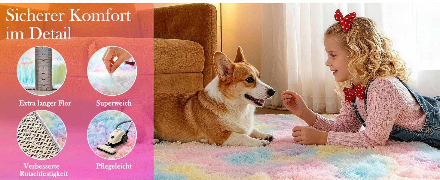 Килим круглий дитячий 100 см Райдуга, м'який, пухнастий, нековзний, пральний для кімнати