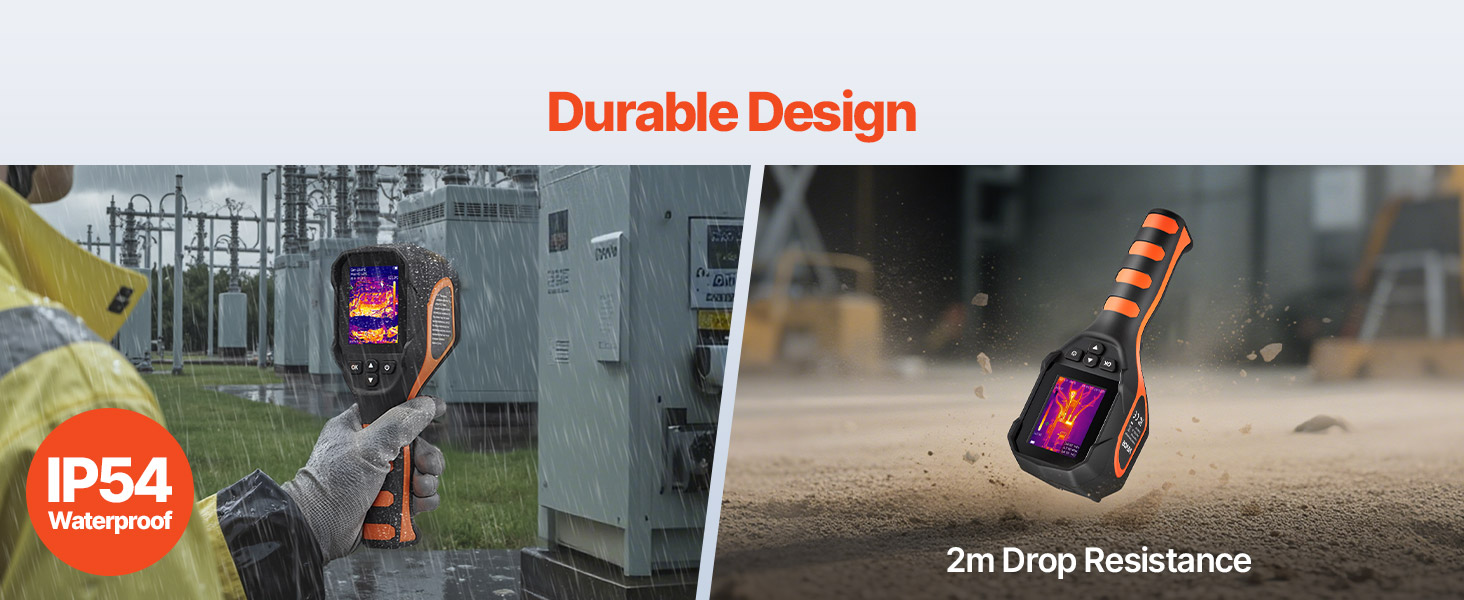 Тепловізор VEVOR з роздільною здатністю 320x240, термокамера з візуальною камерою 2MP, -20°C до 550°C, 4 режими та 6 колірних палітр