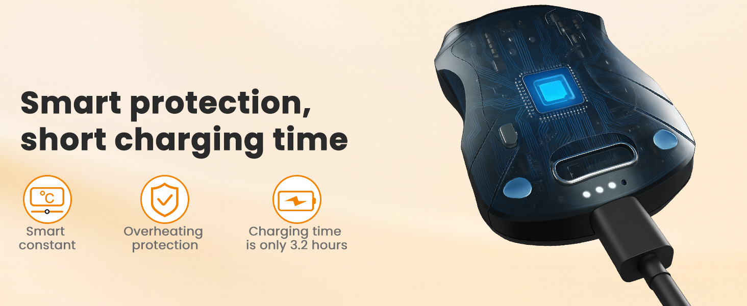 Електричний підігрівач для рук 2 шт. з регулюванням температури (45°C, 50°C, 55°C), 5000mAh, магнітний, компактний, чорний