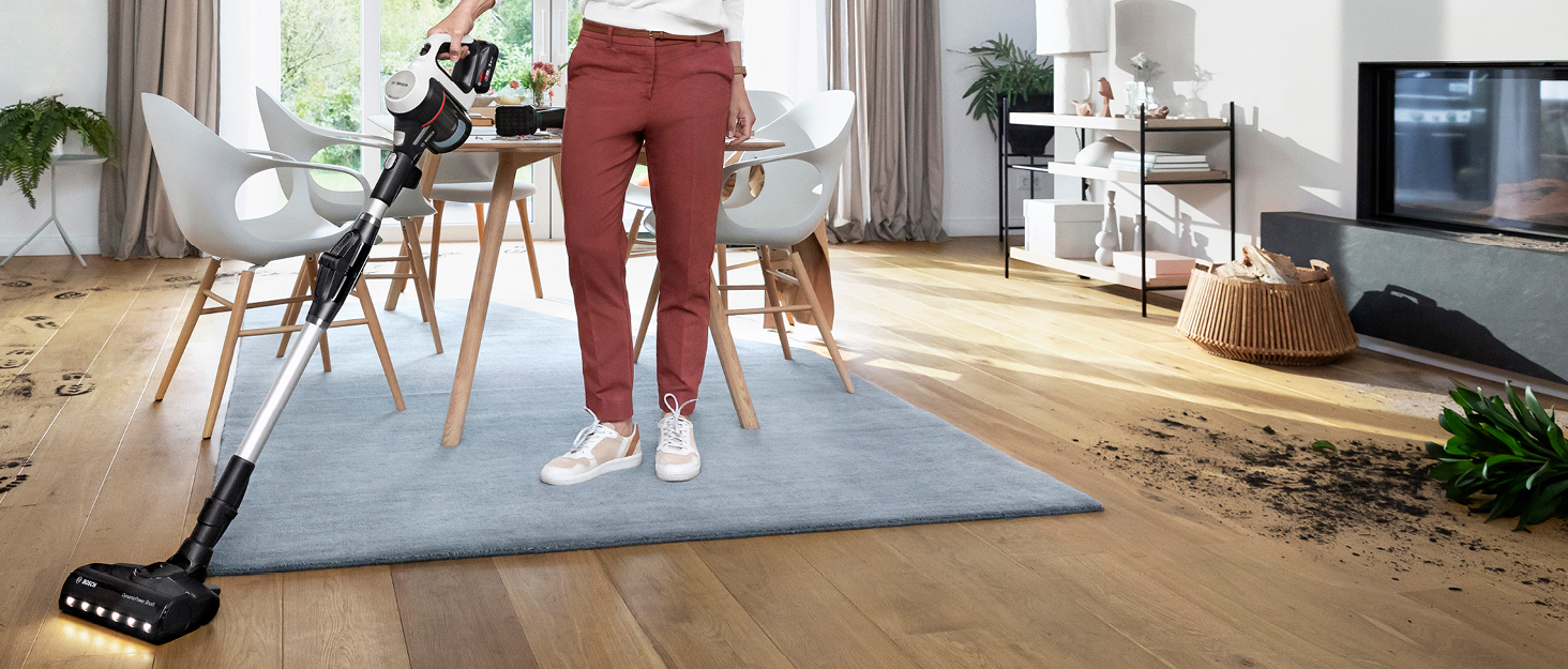 Бездротовий акумуляторний пилосос Bosch Unlimited 7 BSS711W - ручний, без мішка, з акумулятором, гнучкий шланг, фільтр гігієни, 10 років гарантії на мотор, XXL насадка для м'яких меблів, LED-підсвічування, турбо-режим, білий