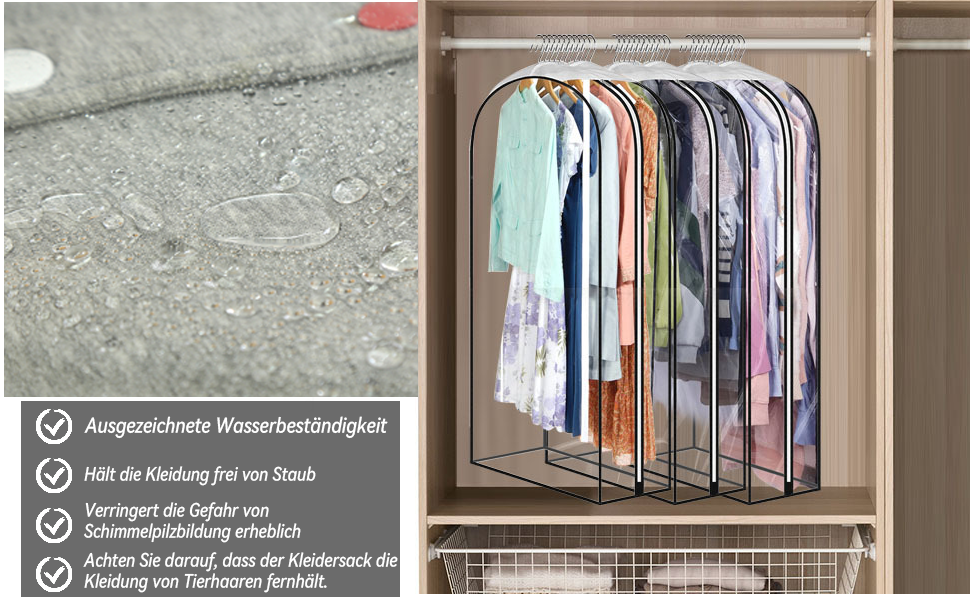 Прозорі мішки для одягу 2 шт. 110x60x25 см - захист та зберігання одягу під час подорожей