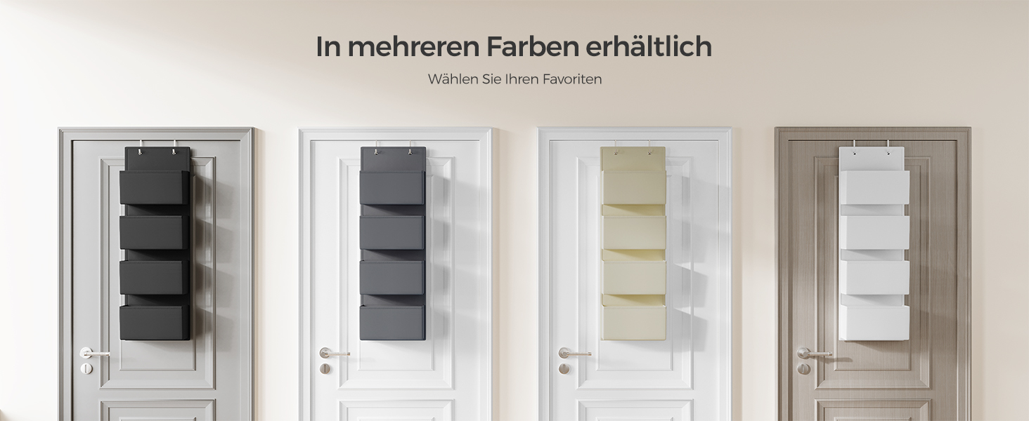 Організатор для шафи SONGMICS з 4 кишенями, настінний, для зберігання, на двері, спальня, вітальня, 2 x 33,5 x 00 см, RDH04G (1, Бежевий)