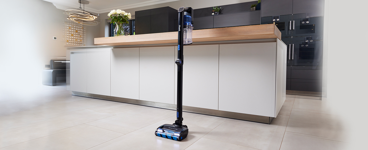 Бездротовий пилосос Shark IZ300EUT з акумулятором, DuoClean, Anti-Hair Wrap, 60 хв роботи, насадка для тварин, чорно-синій