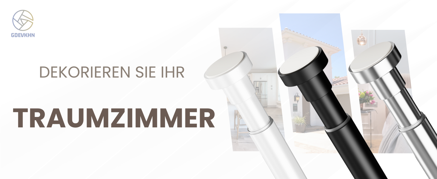 Штанга для душу без свердління, нержавіюча сталь, регульована, 85-160 см, діаметр 25 мм, срібляста