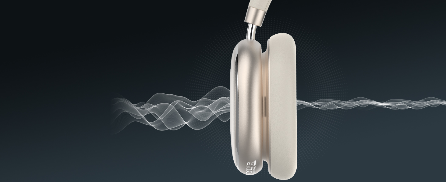 Навушники бездротові Bluetooth 6.0 NC95 з активним шумозаглушенням, поворотним регулятором, 120+ годин роботи, EQ налаштування через додаток, для подорожей та спорту (Зоряне світло)