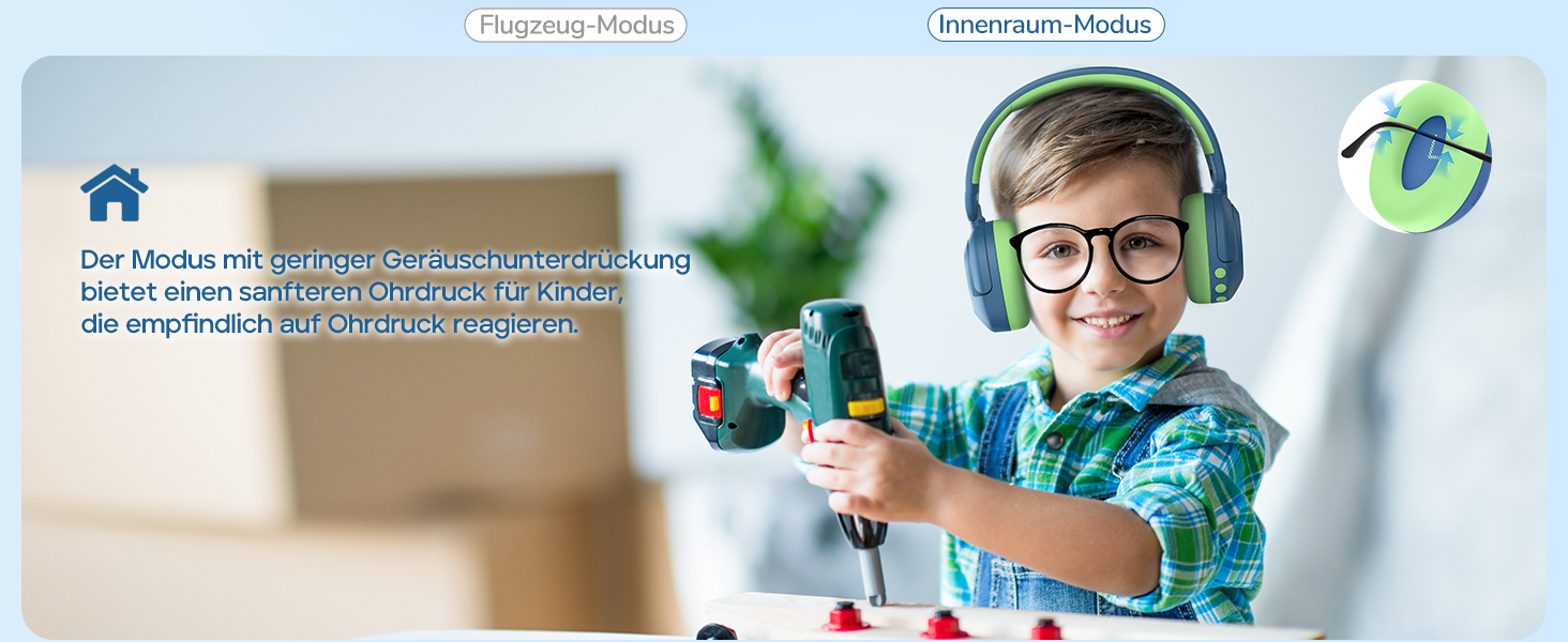 iClever Бездротові навушники з шумозаглушенням для дітей Bluetooth, 60 годин роботи, 80дБ безпечний рівень гучності, зручна посадка, Bluetooth 5.4, AUX кабель для подорожей, білий, зелений, блакитний