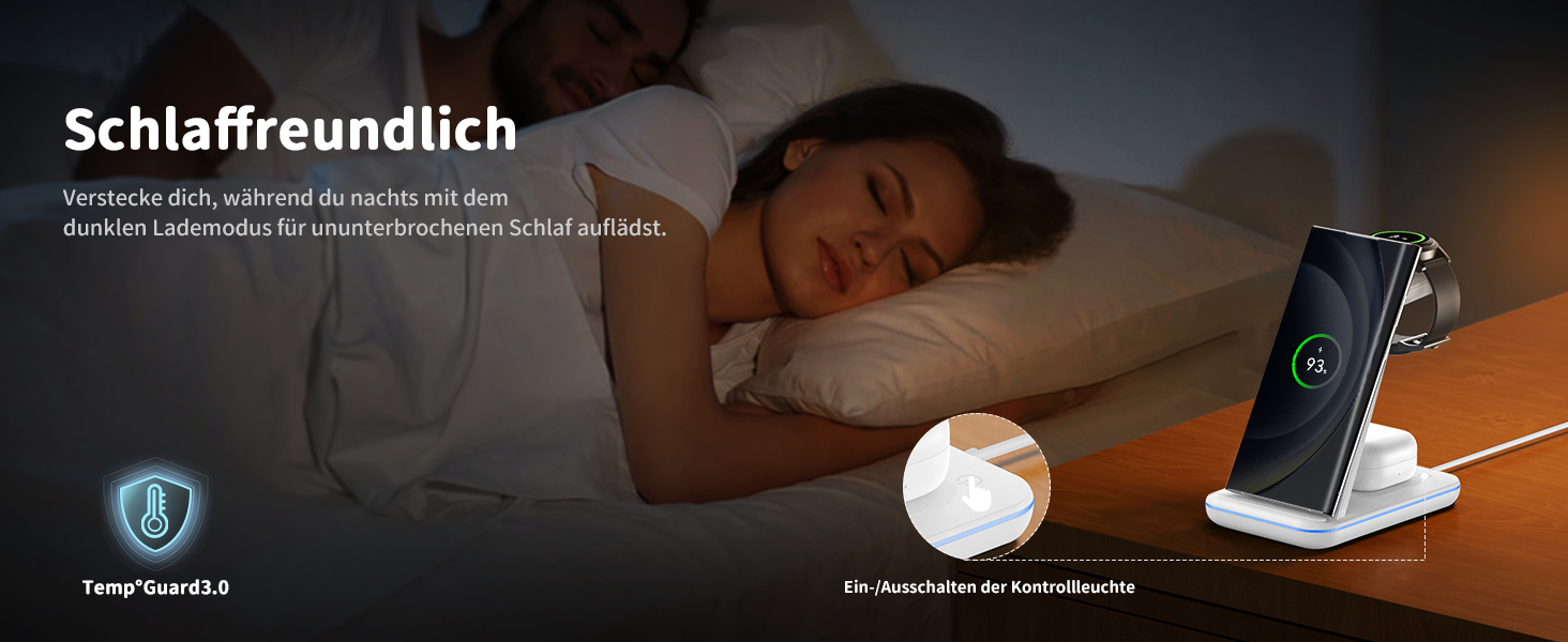 Бездротова зарядка JoyGeek 3-в-1 для Samsung Galaxy: смартфони S23/S24/S25, годинники та навушники