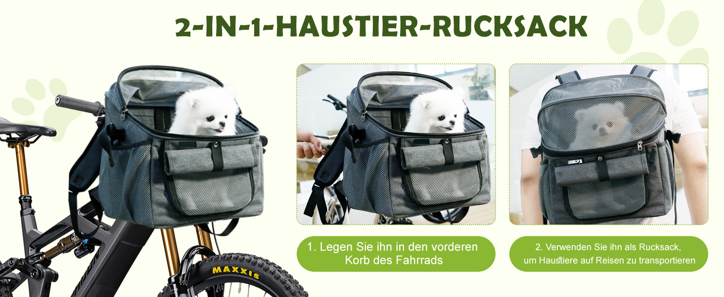 Корзина для собак на велосипед, передня, складана, водовідштовхувальна, сіра