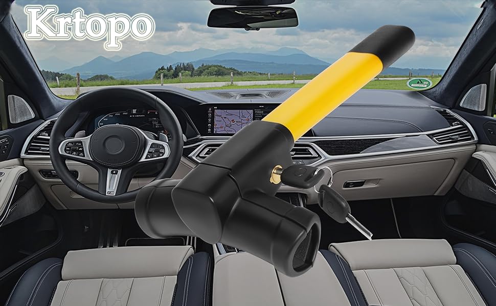 Протикрадіжний замок на кермо Krtopo, чорний, для авто