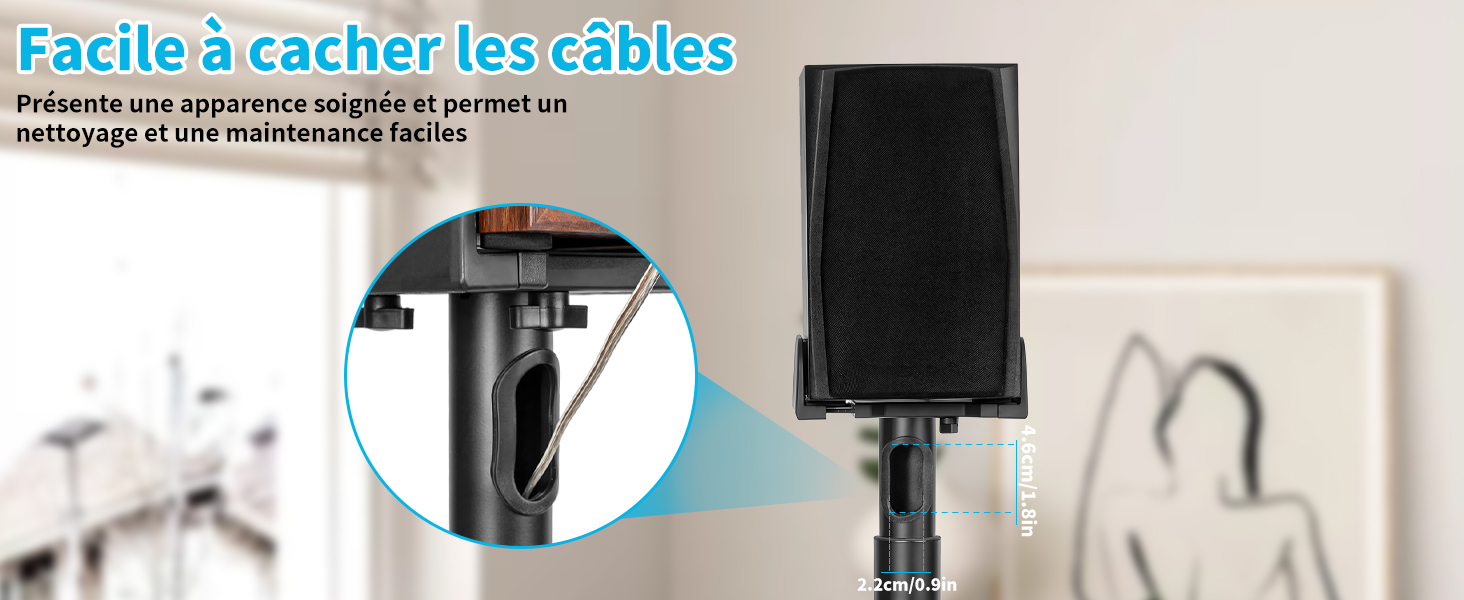 Регульовані підставки для акустики SB-204: пара підставок для сателітної та поличкової акустики, до 5 кг, з кабельним каналом