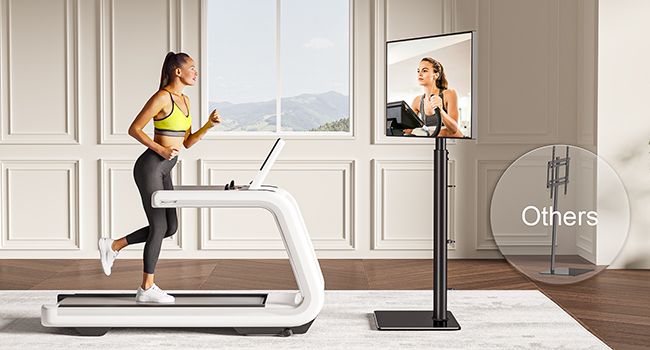 Adjustable Swivel TV Floor Stand for 27-65 inch Flat & Curved TVs - Universal White TV Stand (Supports up to 35kg)